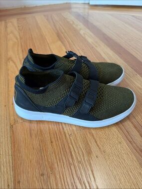 Nike Women's Olive Green and Black Sock Racer
